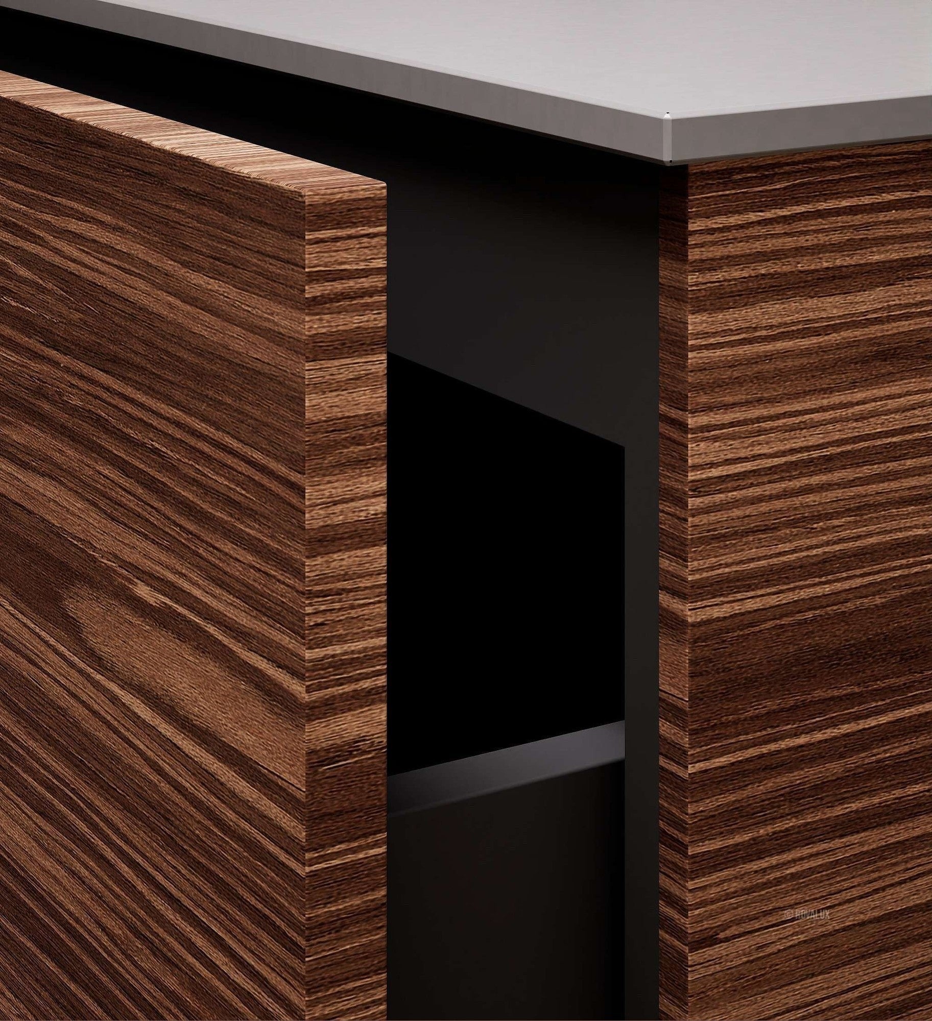 Aurora – Double Corian® Basin Unit with 4 Drawers and Feet-Standing Vanity - ROVALUX