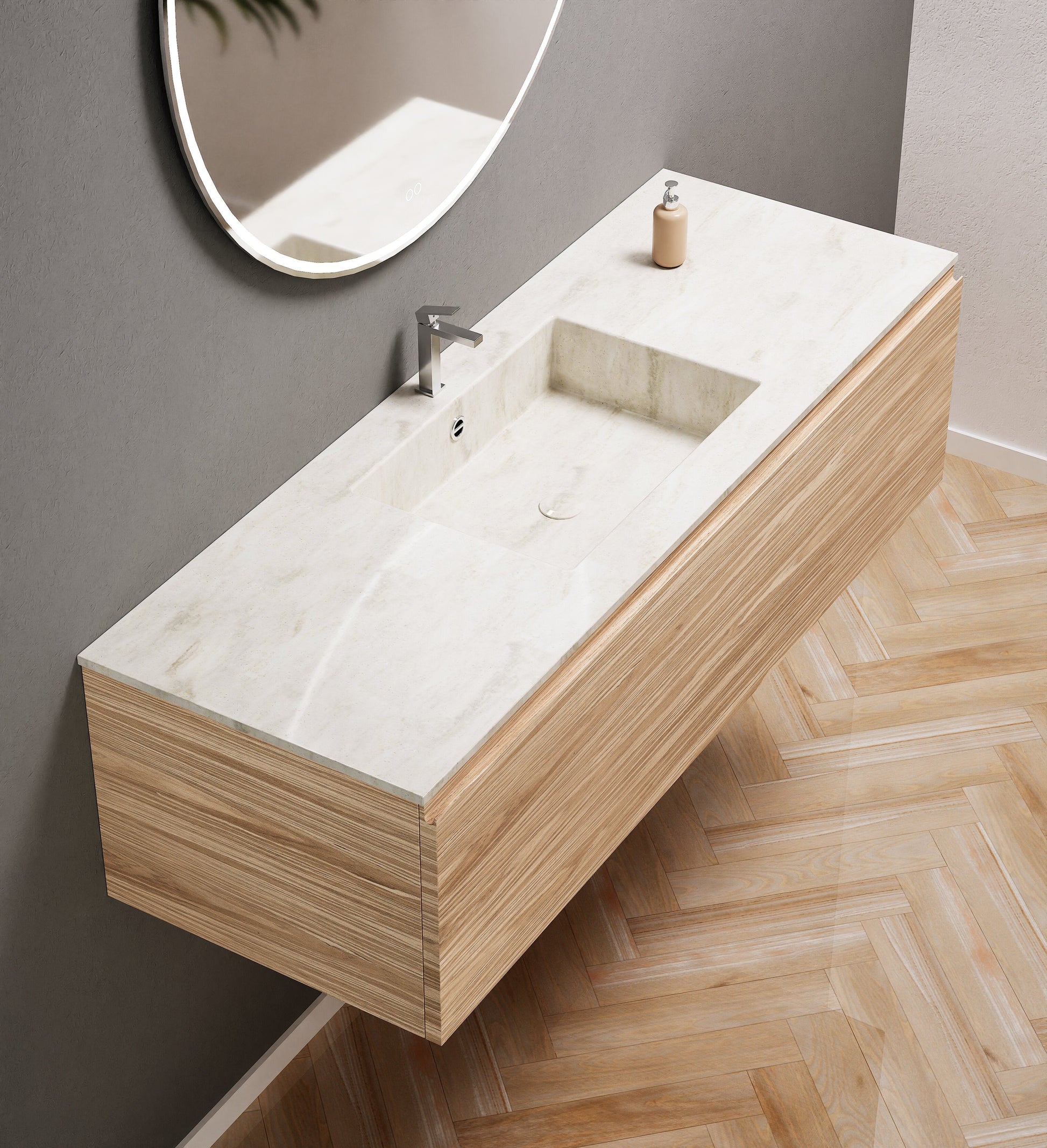 ecomposer-wood color-Light-wood,ecomposer-sink color-Carrara-crema
