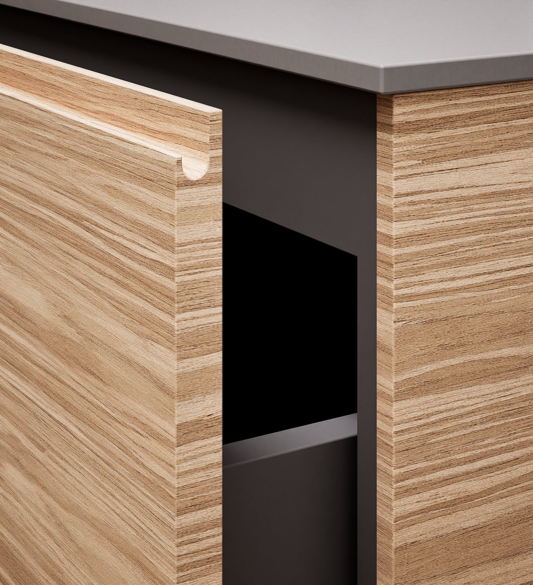 Aurora Single Set – Corian Basin & Countertop with 1 Drawer Vanity & Bottom Shelf - ROVALUX