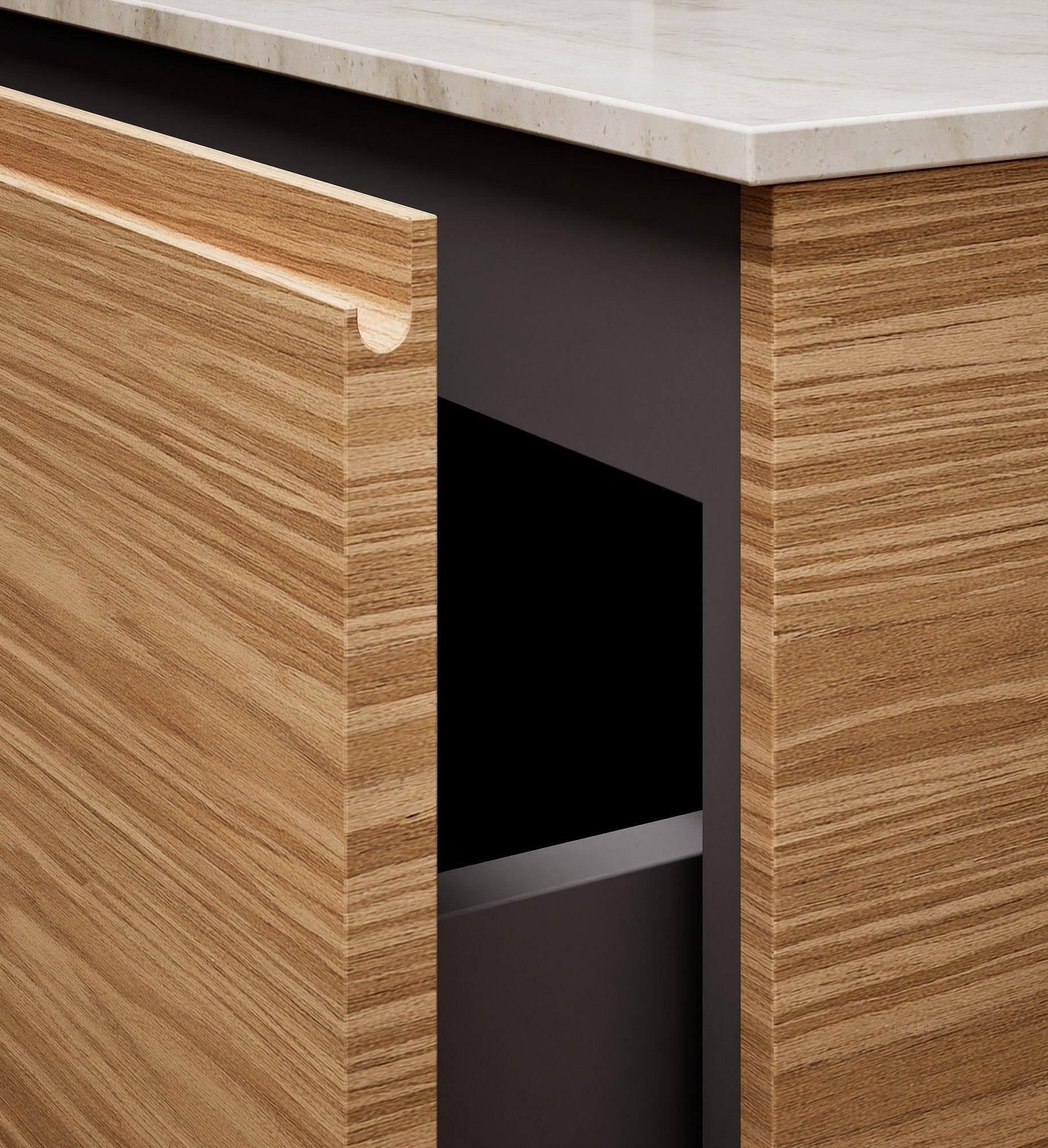 Aurora Single Set – Corian Basin & Countertop with 1 Drawer Vanity & Bottom Shelf - ROVALUX