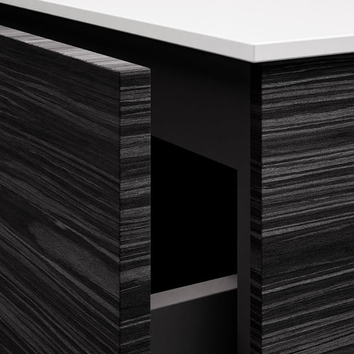Aurora Single Set – Corian Basi & Countertop with 1 Drawer Vanity & Side Shelf - ROVALUX