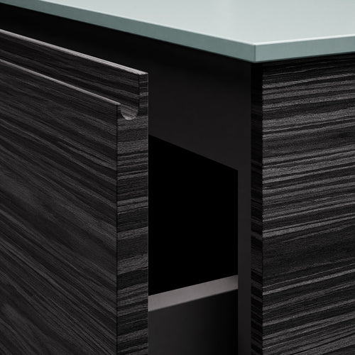 Aurora Single Set – Corian Basi & Countertop with 1 Drawer Vanity & Side Shelf - ROVALUX