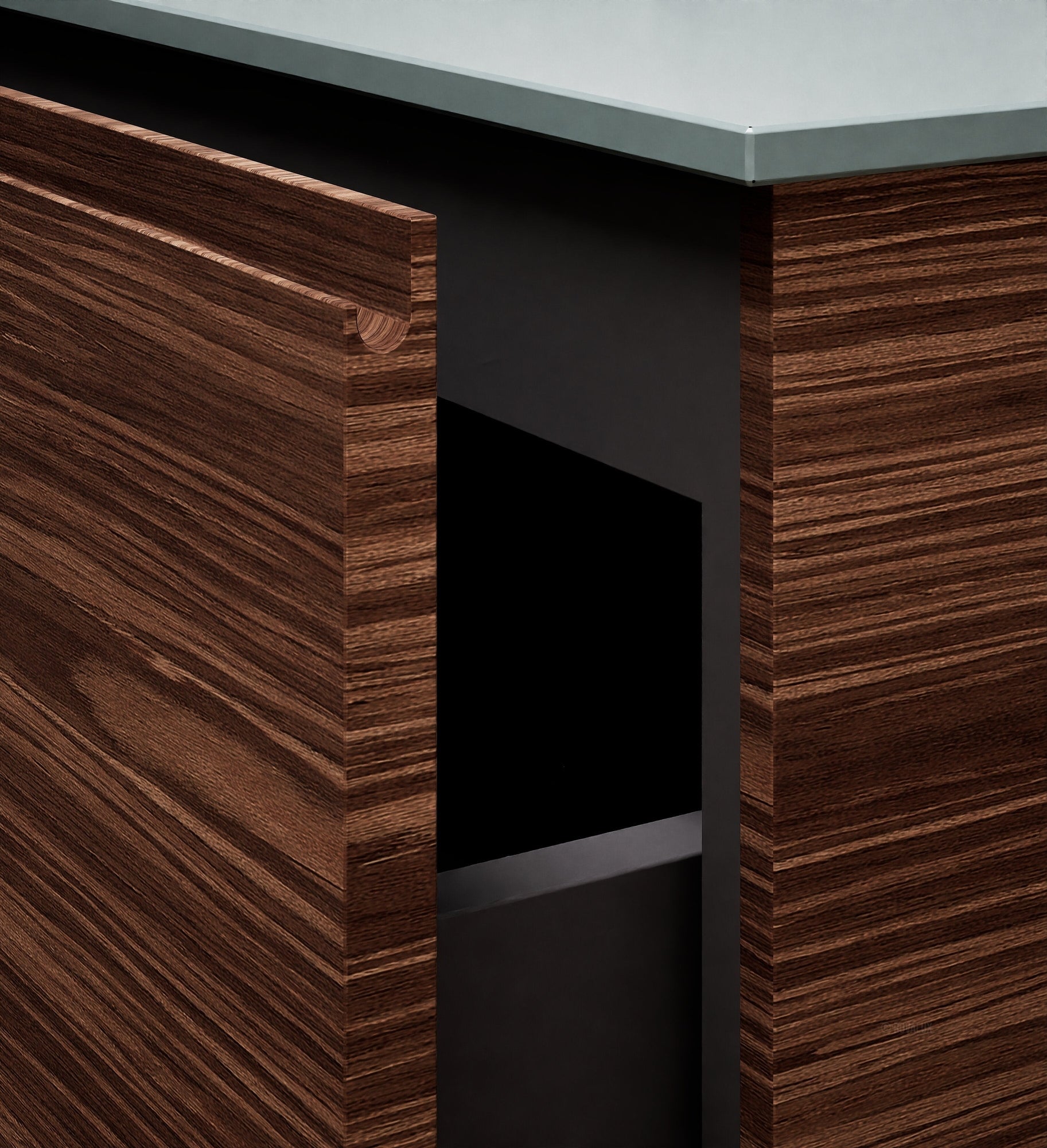 Aurora Single Set – Corian Basi & Countertop with 1 Drawer Vanity & Side Shelf - ROVALUX