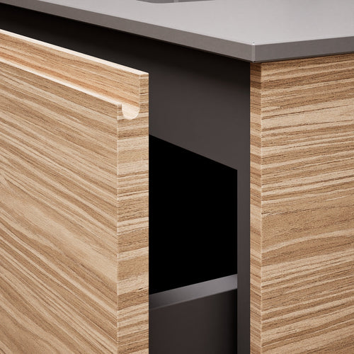 Aurora Single Set – Corian Basi & Countertop with 1 Drawer Vanity & Side Shelf - ROVALUX