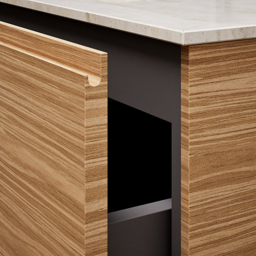 Aurora Single Set – Corian Basi & Countertop with 1 Drawer Vanity & Side Shelf - ROVALUX