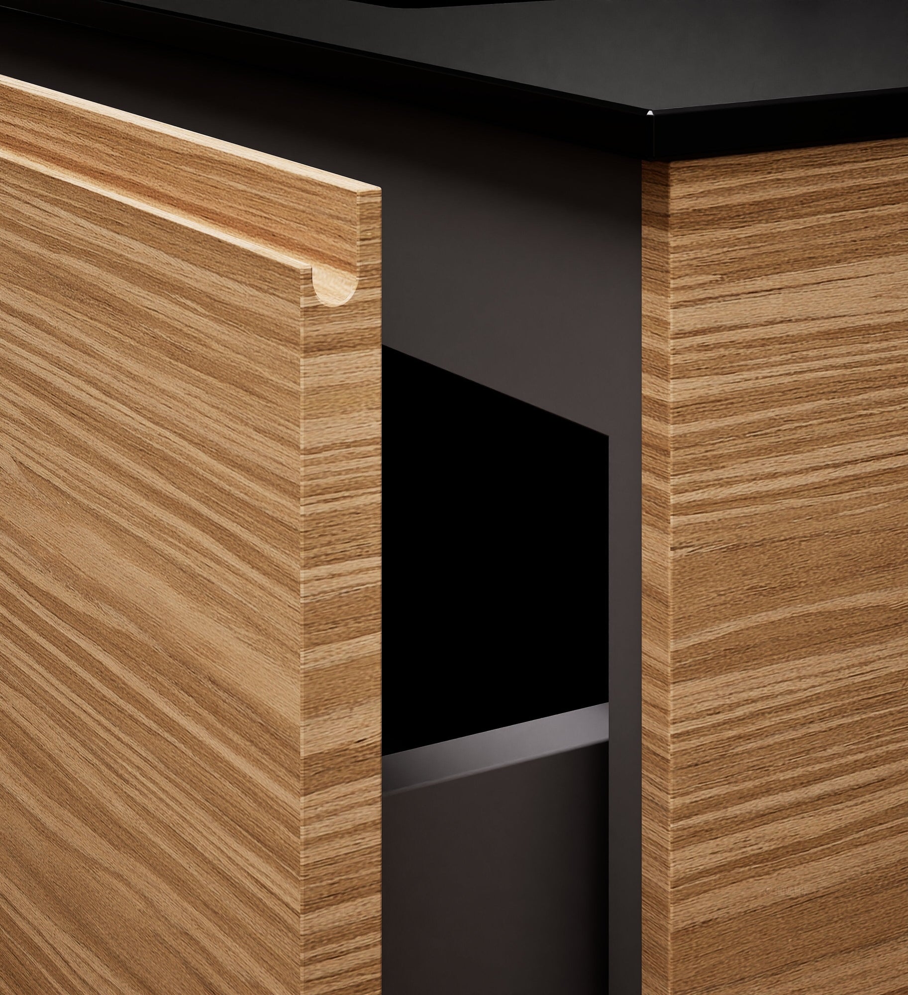 Aurora Single Set – Corian Basi & Countertop with 1 Drawer Vanity & Side Shelf - ROVALUX