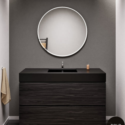 Aurora Single Set – Corian Sink & Countertop with 2 Drawers Vanity - ROVALUX