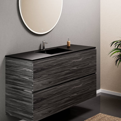 Aurora Single Set – Corian Sink & Countertop with 2 Drawers Vanity - ROVALUX