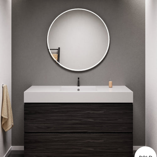 Aurora Single Set – Corian Sink & Countertop with 2 Drawers Vanity - ROVALUX