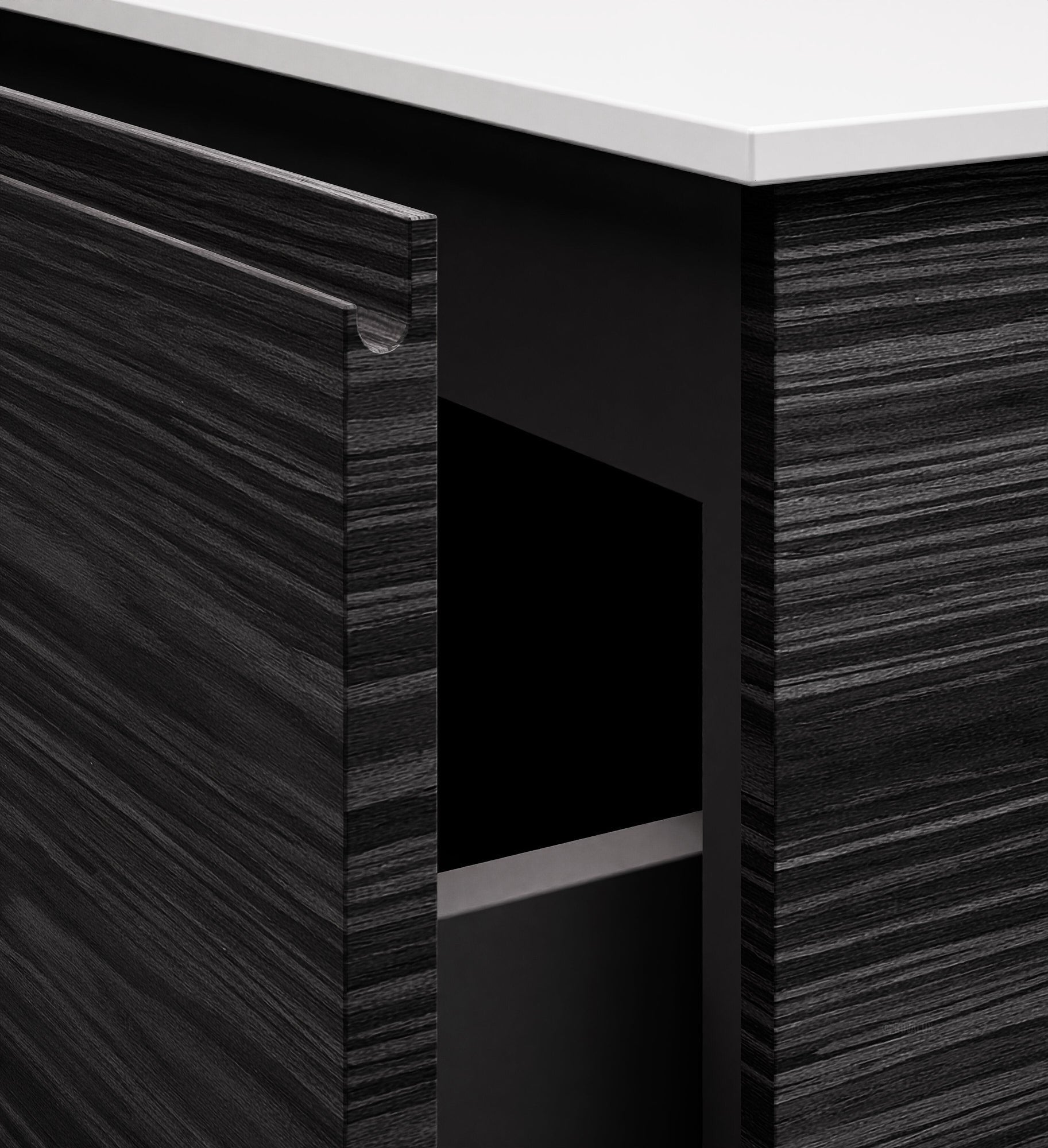 Aurora Single Set – Corian Sink & Countertop with 2 Drawers Vanity - ROVALUX