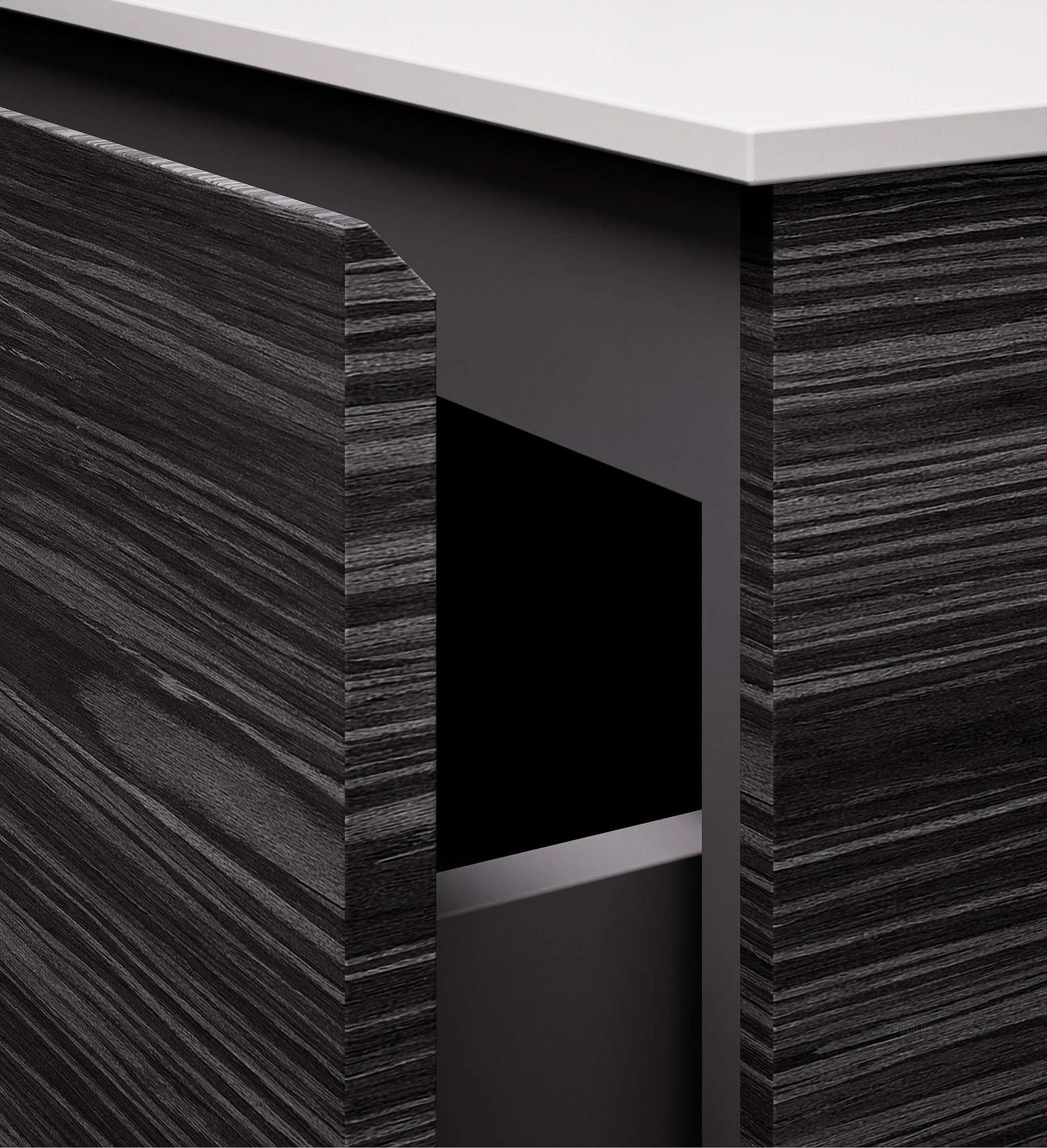 Aurora Single Set – Corian Sink & Countertop with 2 Drawers Vanity - ROVALUX