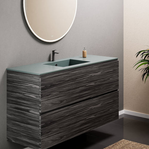 Aurora Single Set – Corian Sink & Countertop with 2 Drawers Vanity - ROVALUX