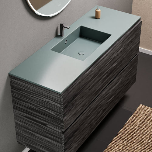 Aurora Single Set – Corian Sink & Countertop with 2 Drawers Vanity - ROVALUX