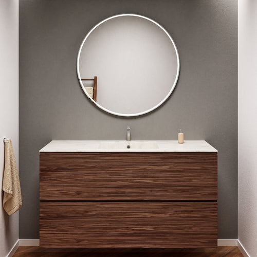 Aurora Single Set – Corian Sink & Countertop with 2 Drawers Vanity - ROVALUX