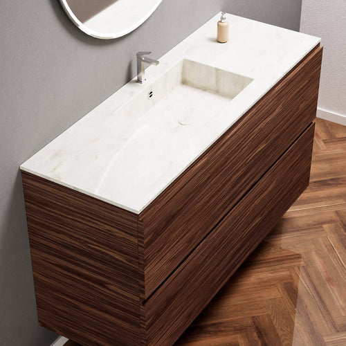 Aurora Single Set – Corian Sink & Countertop with 2 Drawers Vanity - ROVALUX