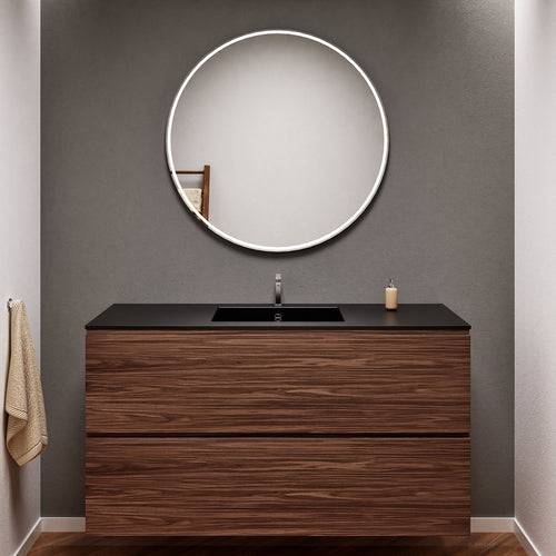 Aurora Single Set – Corian Sink & Countertop with 2 Drawers Vanity - ROVALUX