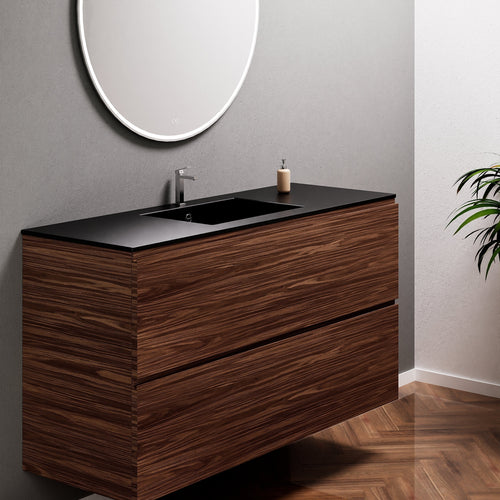 Aurora Single Set – Corian Sink & Countertop with 2 Drawers Vanity - ROVALUX
