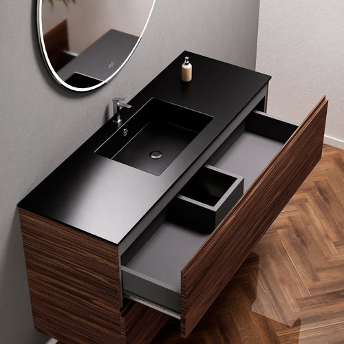 Aurora Single Set – Corian Sink & Countertop with 2 Drawers Vanity - ROVALUX