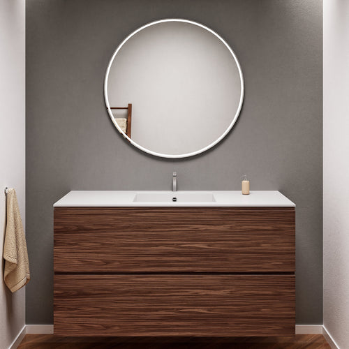 Aurora Single Set – Corian Sink & Countertop with 2 Drawers Vanity - ROVALUX