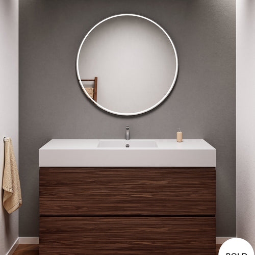 Aurora Single Set – Corian Sink & Countertop with 2 Drawers Vanity - ROVALUX