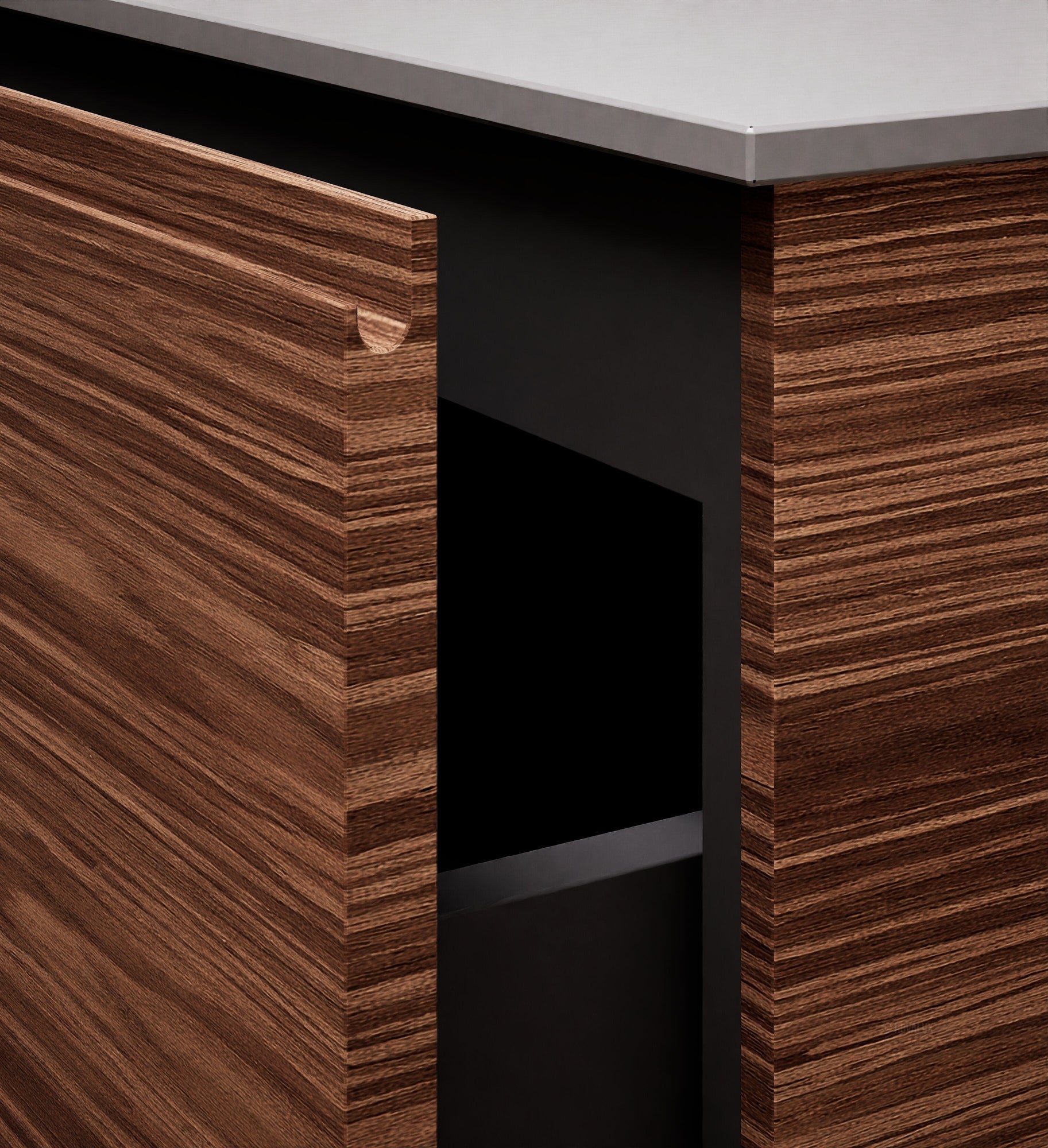 Aurora Single Set – Corian Sink & Countertop with 2 Drawers Vanity - ROVALUX