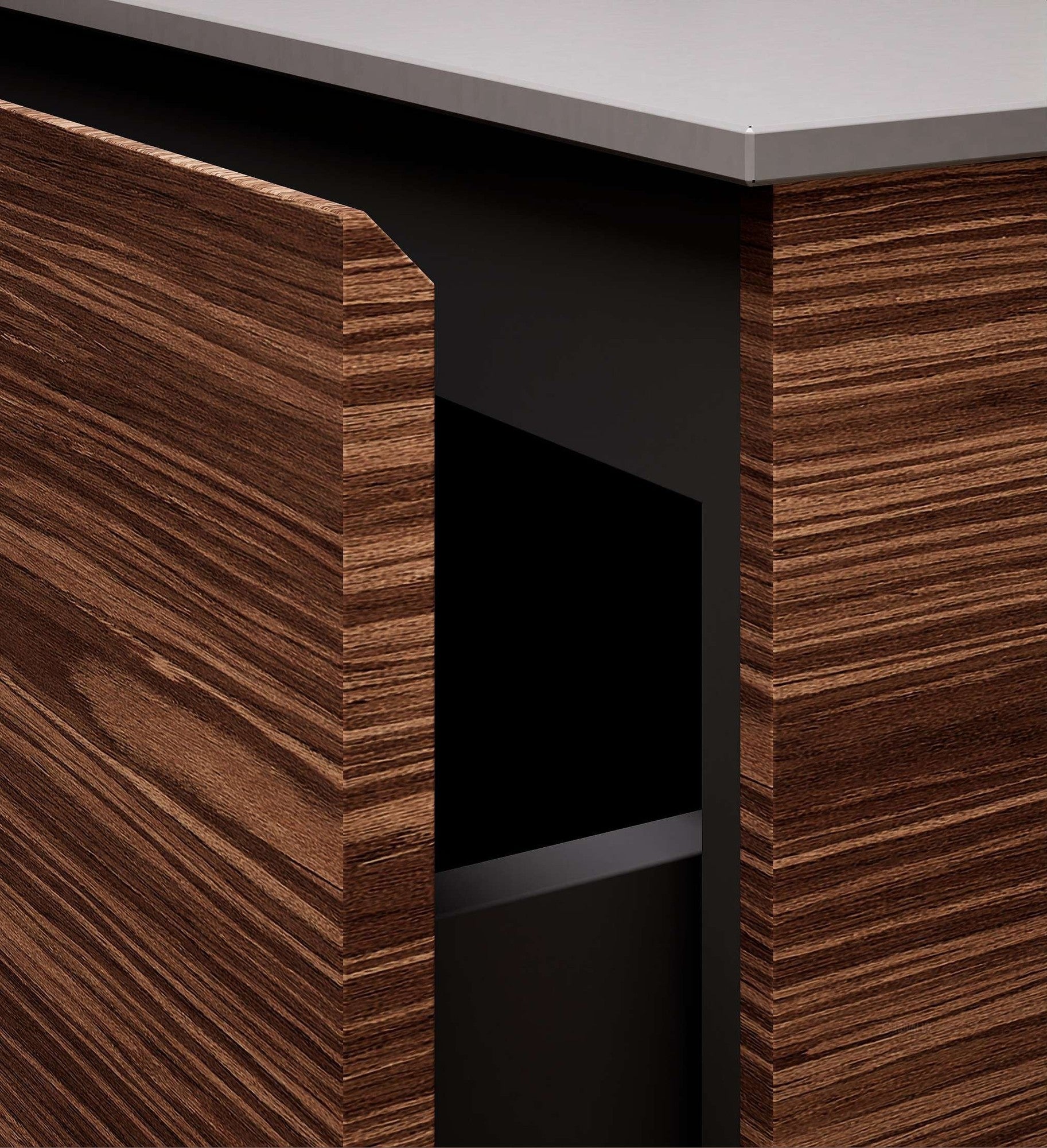 Aurora Single Set – Corian Sink & Countertop with 2 Drawers Vanity - ROVALUX