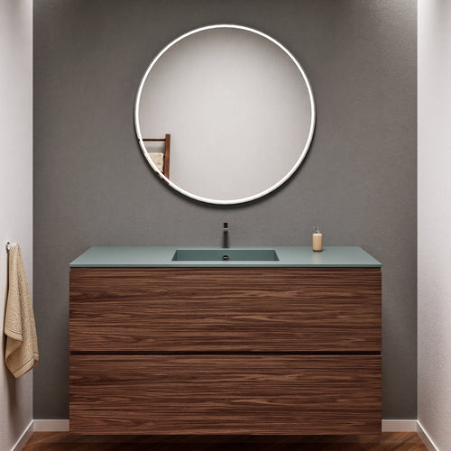 Aurora Single Set – Corian Sink & Countertop with 2 Drawers Vanity - ROVALUX