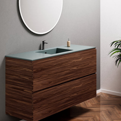 Aurora Single Set – Corian Sink & Countertop with 2 Drawers Vanity - ROVALUX