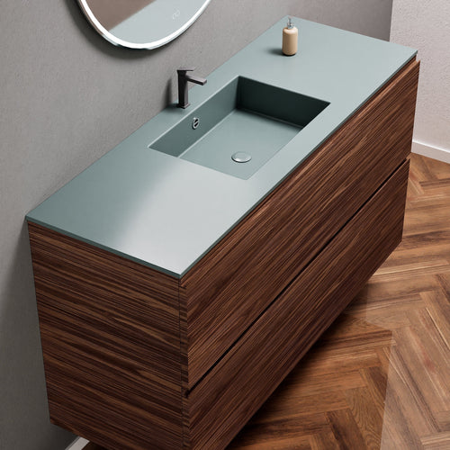 Aurora Single Set – Corian Sink & Countertop with 2 Drawers Vanity - ROVALUX
