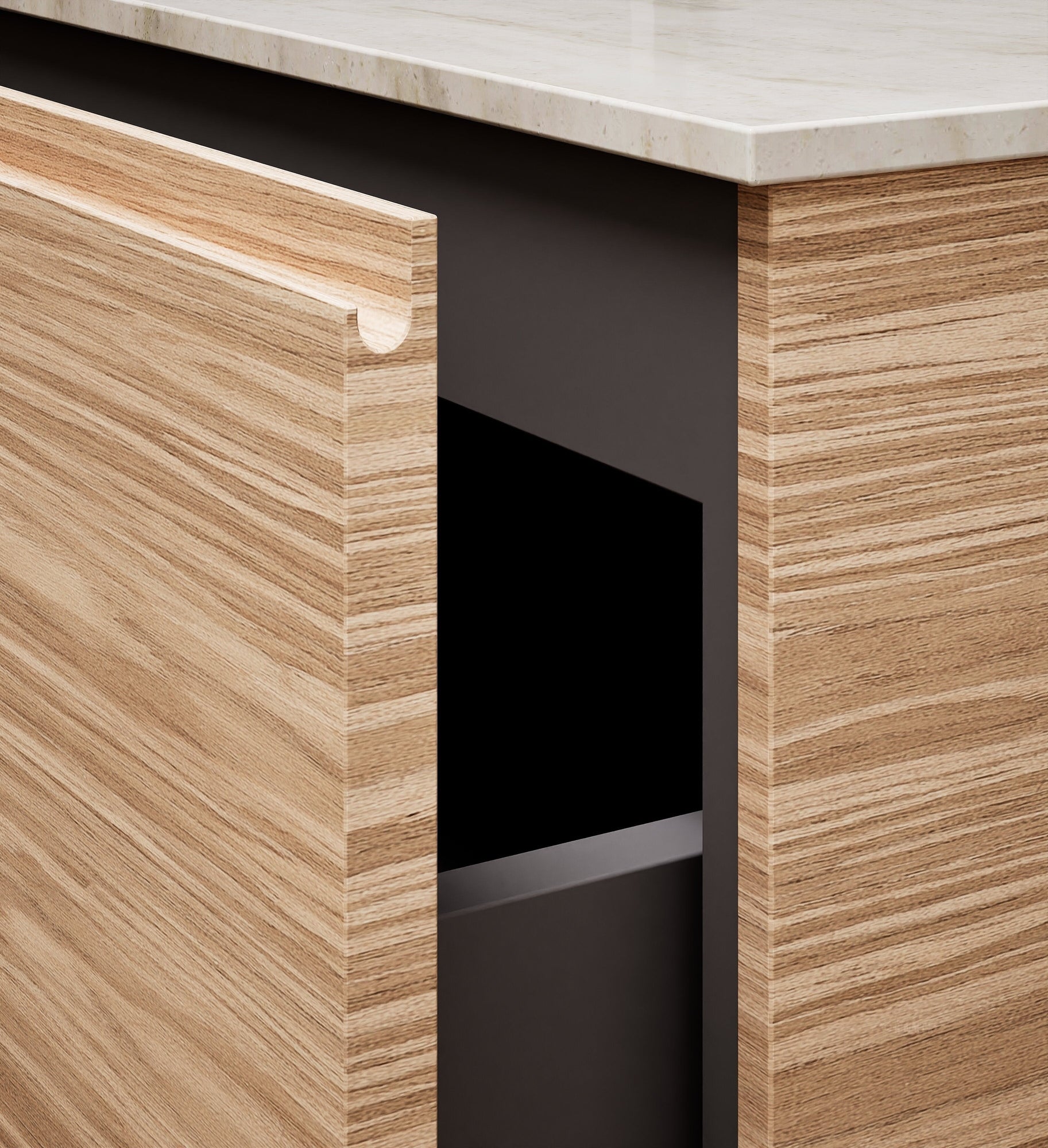 Aurora Single Set – Corian Sink & Countertop with 2 Drawers Vanity - ROVALUX