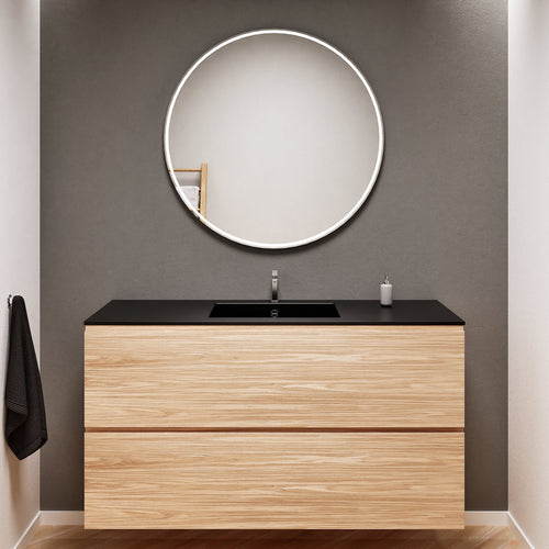 Aurora Single Set – Corian Sink & Countertop with 2 Drawers Vanity - ROVALUX