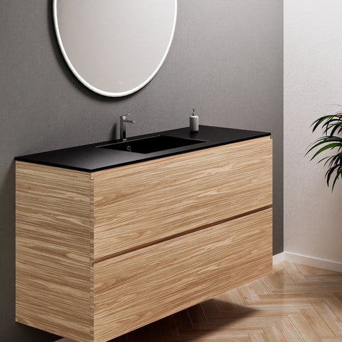 Aurora Single Set – Corian Sink & Countertop with 2 Drawers Vanity - ROVALUX