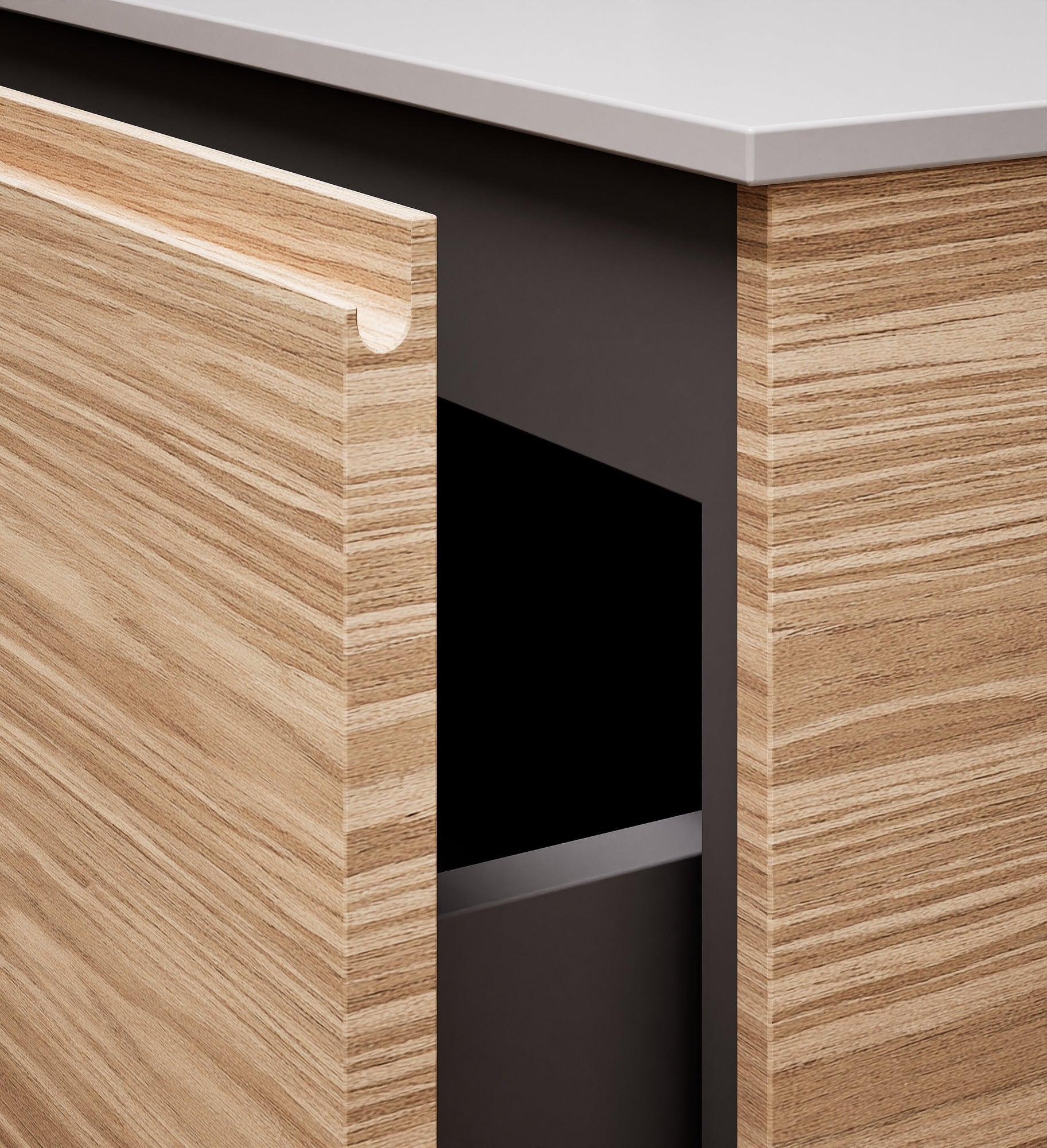 Aurora Single Set – Corian Sink & Countertop with 2 Drawers Vanity - ROVALUX