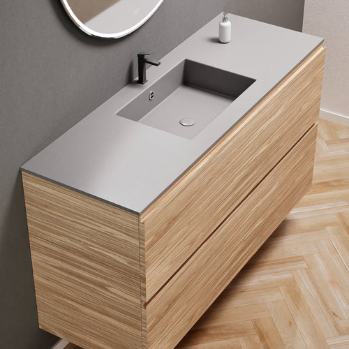 Aurora Single Set – Corian Sink & Countertop with 2 Drawers Vanity - ROVALUX