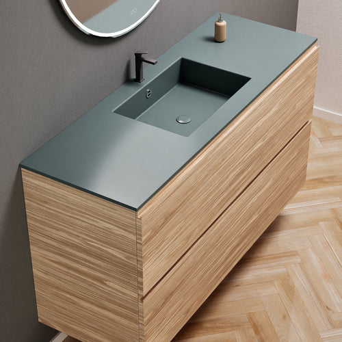 Aurora Single Set – Corian Sink & Countertop with 2 Drawers Vanity - ROVALUX