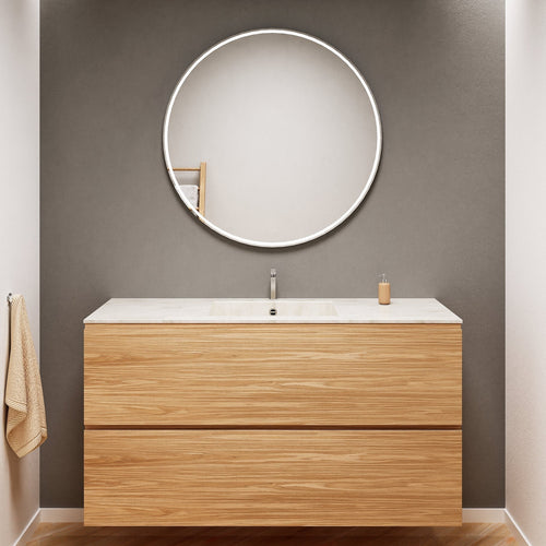 Aurora Single Set – Corian Sink & Countertop with 2 Drawers Vanity - ROVALUX