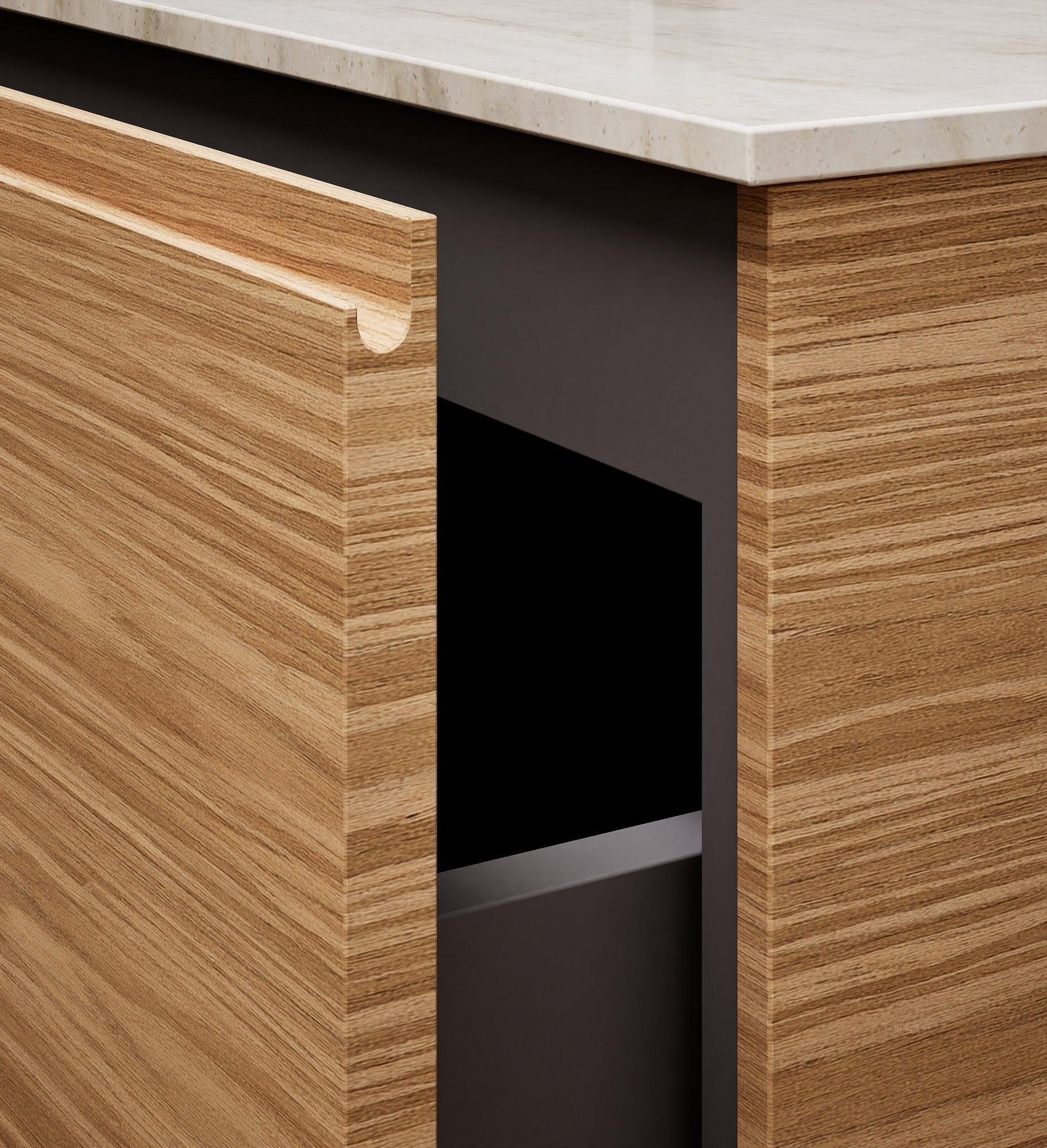 Aurora Single Set – Corian Sink & Countertop with 2 Drawers Vanity - ROVALUX