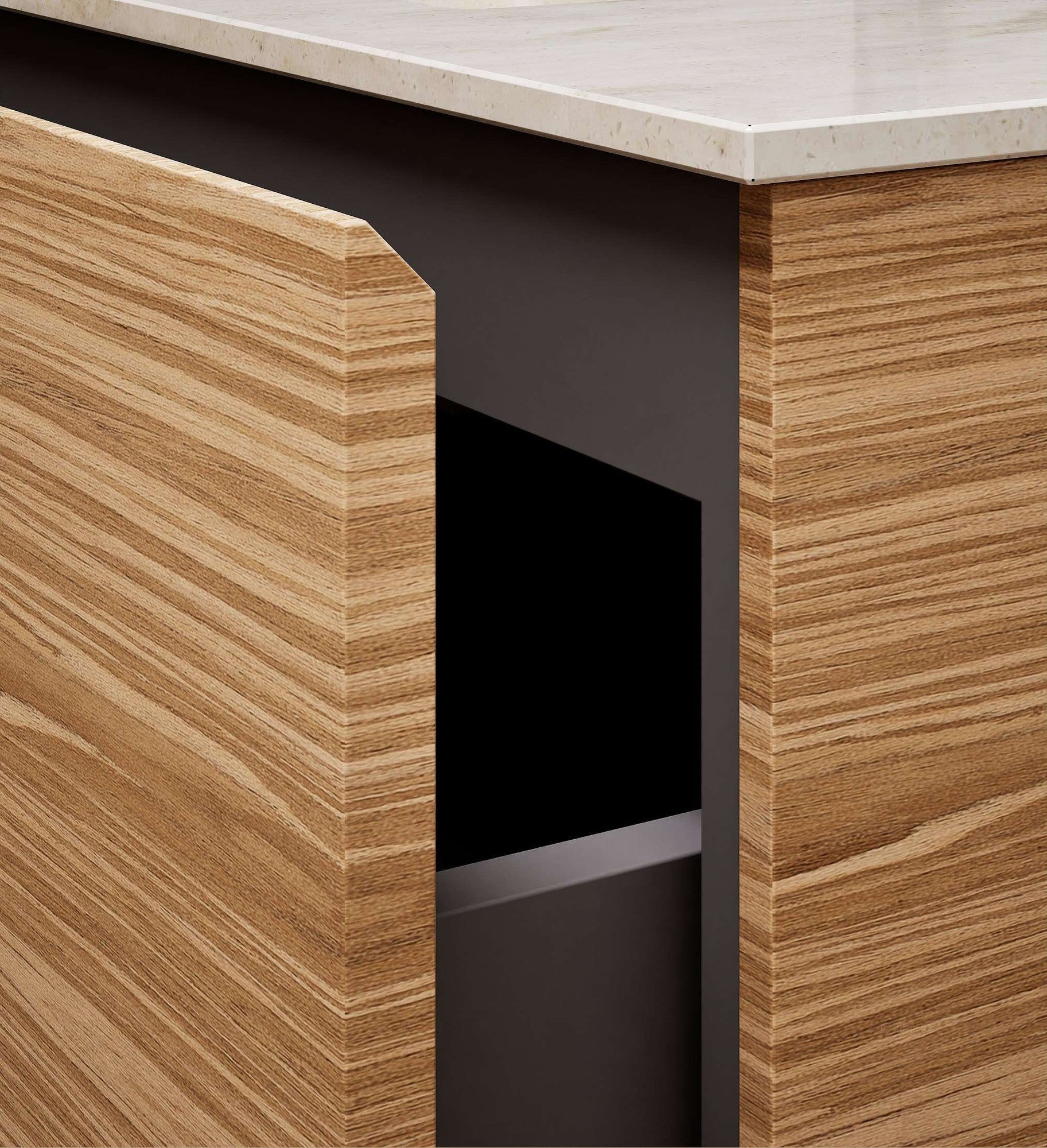 Aurora Single Set – Corian Sink & Countertop with 2 Drawers Vanity - ROVALUX