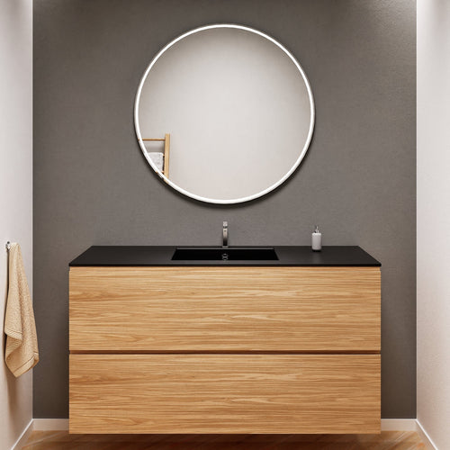 Aurora Single Set – Corian Sink & Countertop with 2 Drawers Vanity - ROVALUX