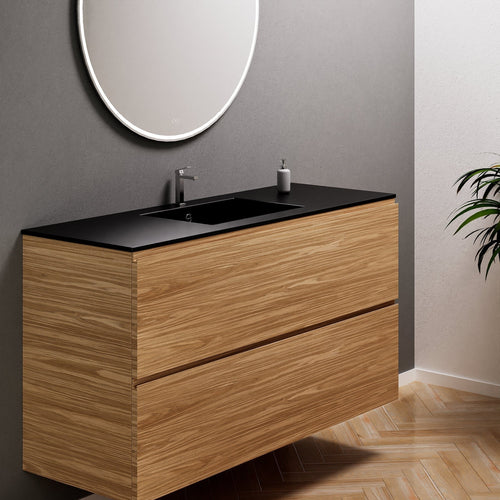 Aurora Single Set – Corian Sink & Countertop with 2 Drawers Vanity - ROVALUX