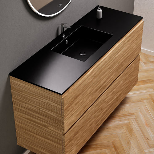 Aurora Single Set – Corian Sink & Countertop with 2 Drawers Vanity - ROVALUX