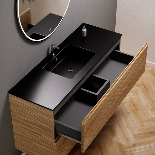 Aurora Single Set – Corian Sink & Countertop with 2 Drawers Vanity - ROVALUX