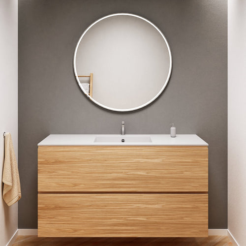 Aurora Single Set – Corian Sink & Countertop with 2 Drawers Vanity - ROVALUX