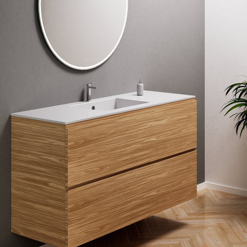 Aurora Single Set – Corian Sink & Countertop with 2 Drawers Vanity - ROVALUX