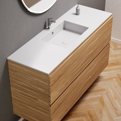 Aurora Single Set – Corian Sink & Countertop with 2 Drawers Vanity - ROVALUX