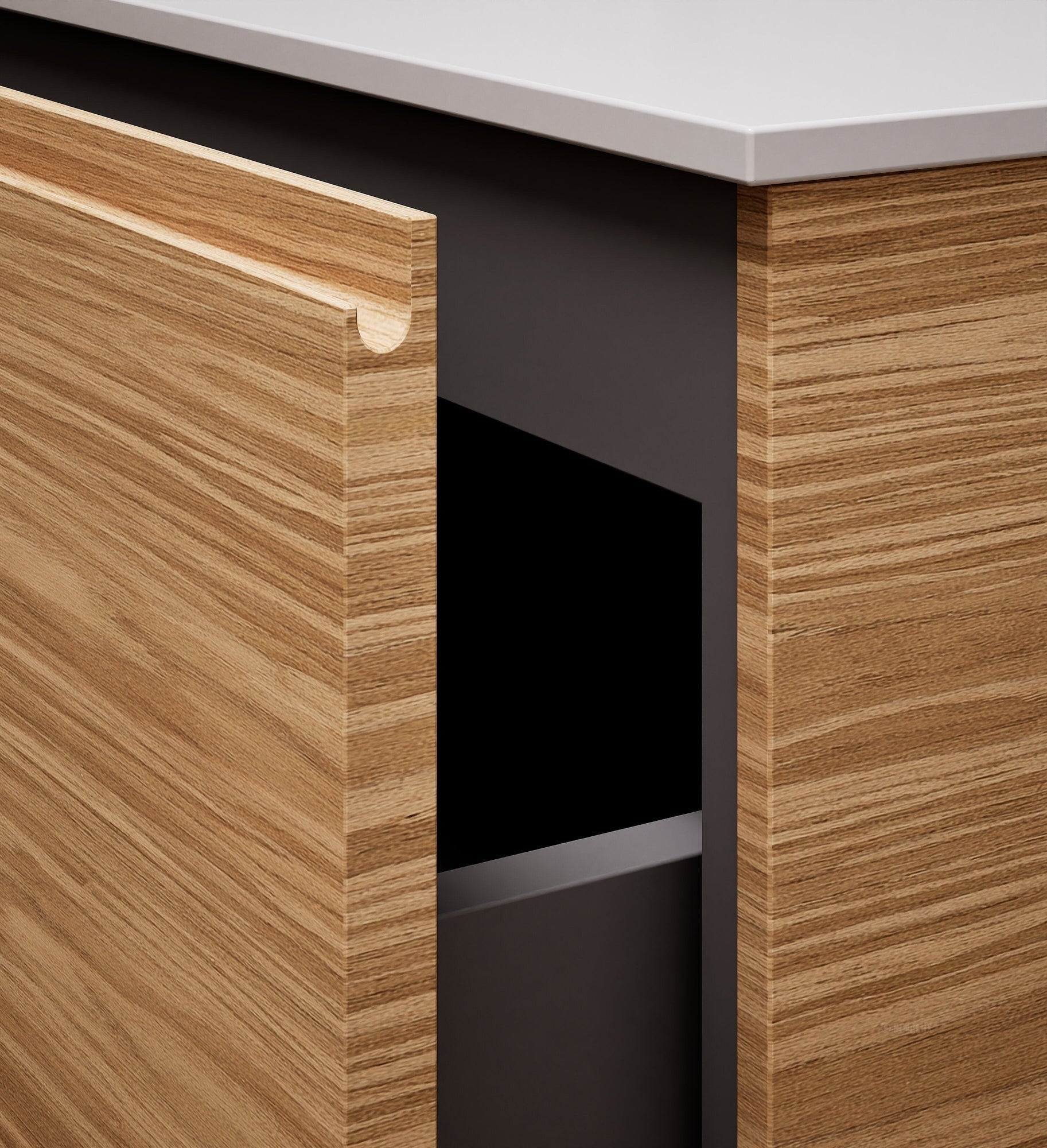 Aurora Single Set – Corian Sink & Countertop with 2 Drawers Vanity - ROVALUX