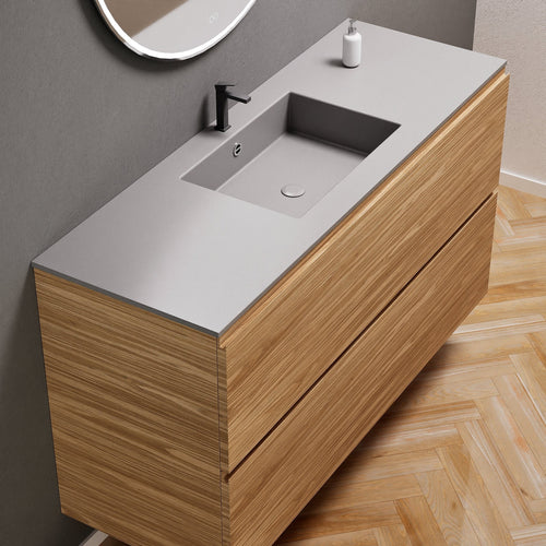 Aurora Single Set – Corian Sink & Countertop with 2 Drawers Vanity - ROVALUX
