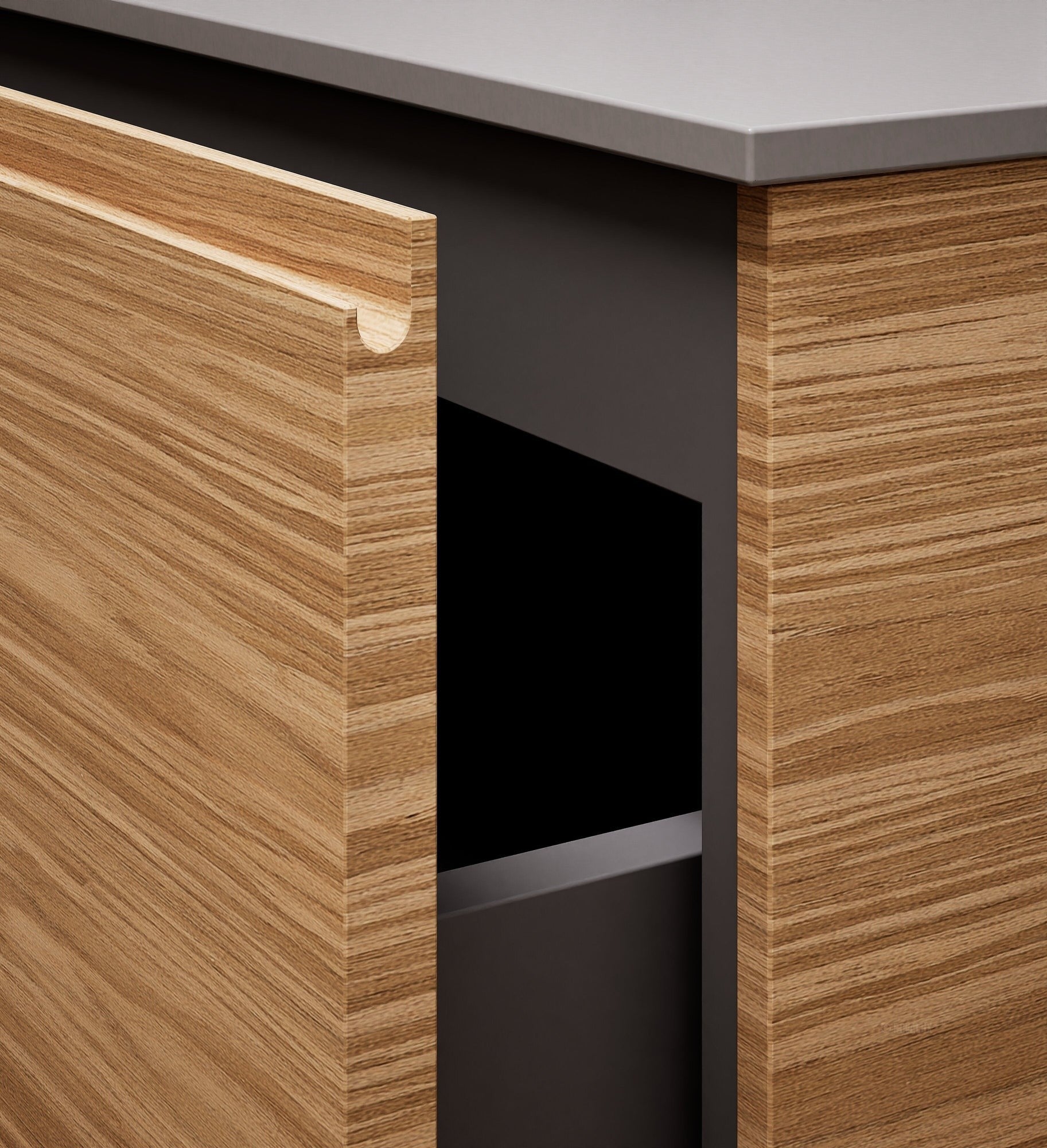 Aurora Single Set – Corian Sink & Countertop with 2 Drawers Vanity - ROVALUX