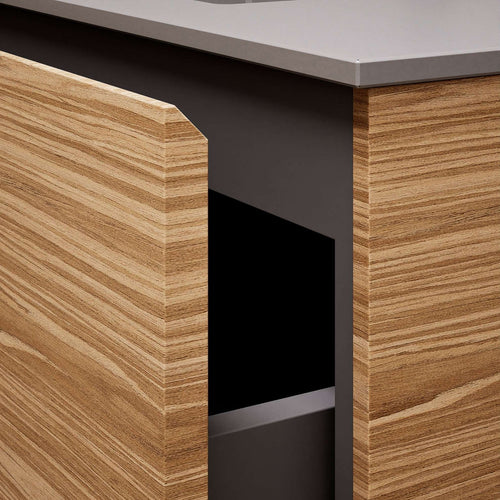 Aurora Single Set – Corian Sink & Countertop with 2 Drawers Vanity - ROVALUX