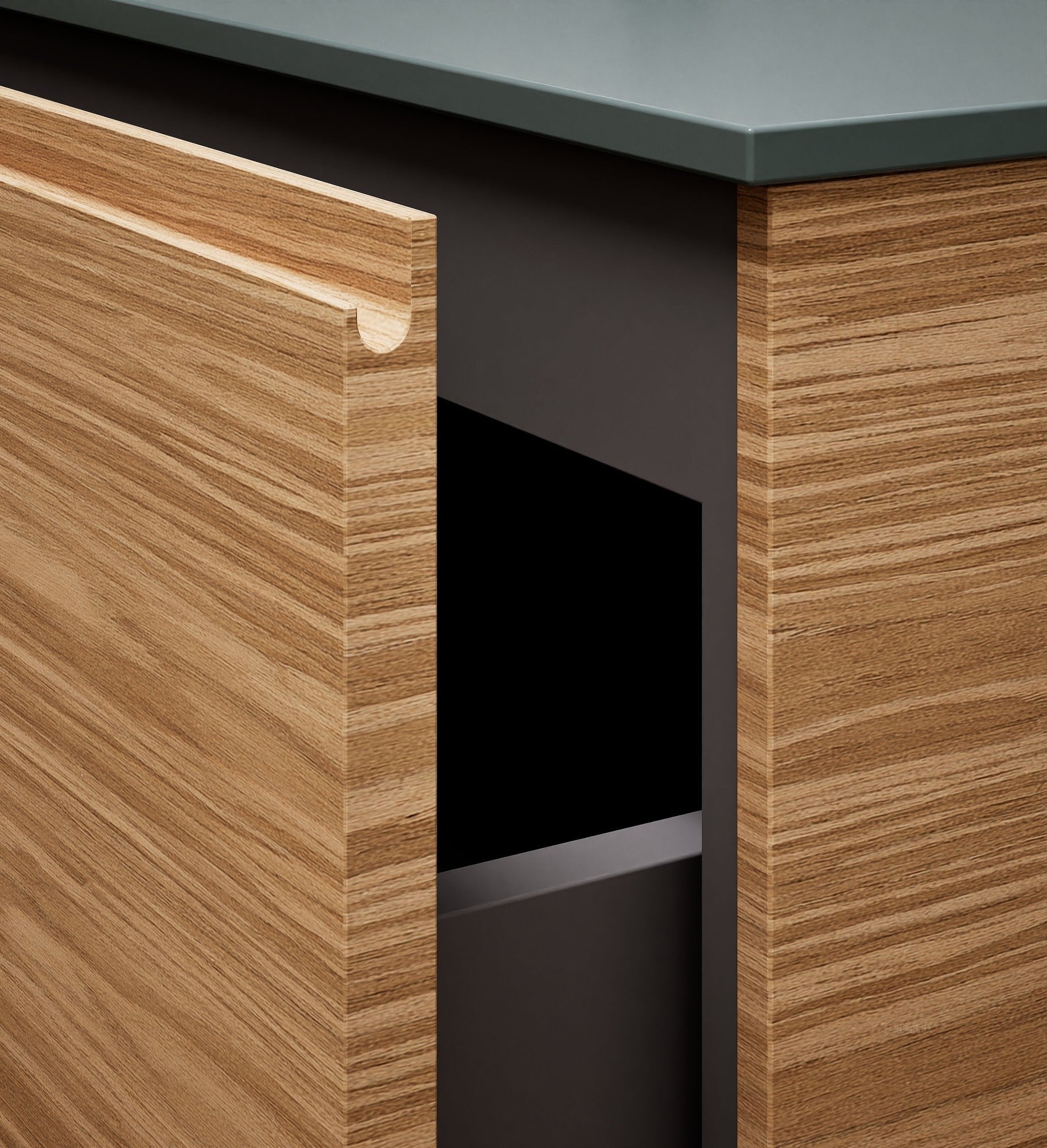 Aurora Single Set – Corian Sink & Countertop with 2 Drawers Vanity - ROVALUX